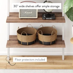 6-Shelf Bookcase Oak Matte White (Set of 4)