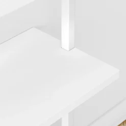 5-Shelf Coastal Ladder Bookshelf White (Set of 2)