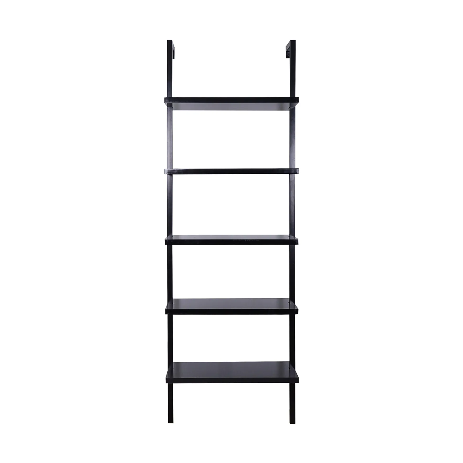 5-Shelf Ladder Bookshelf Black (Set of 4)