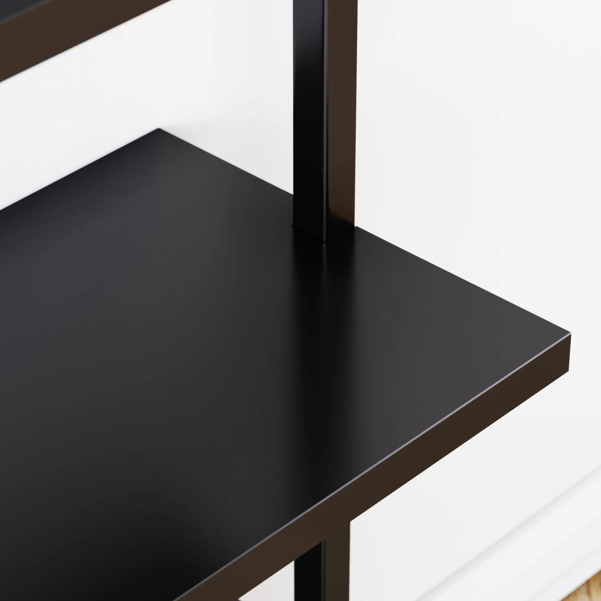 5-Shelf Ladder Bookshelf Black