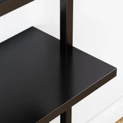 5-Shelf Ladder Bookshelf Black (Set of 3)