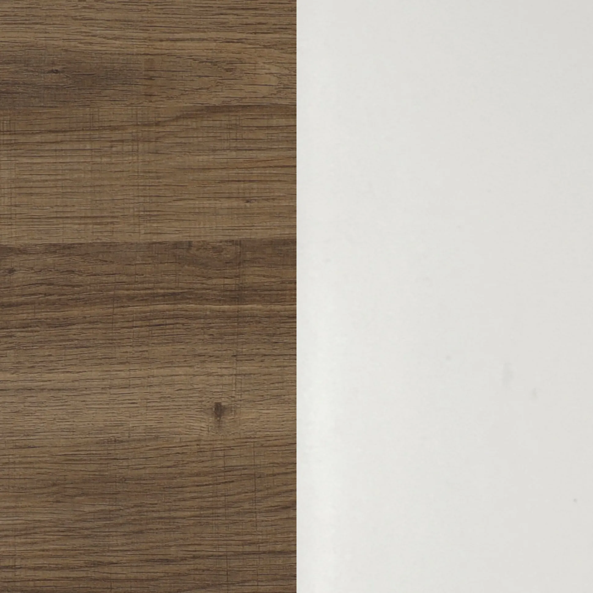5-Shelf Ladder Bookshelf Oak Matte White