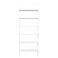 6-Shelf Ladder Bookshelf White (Set of 2)