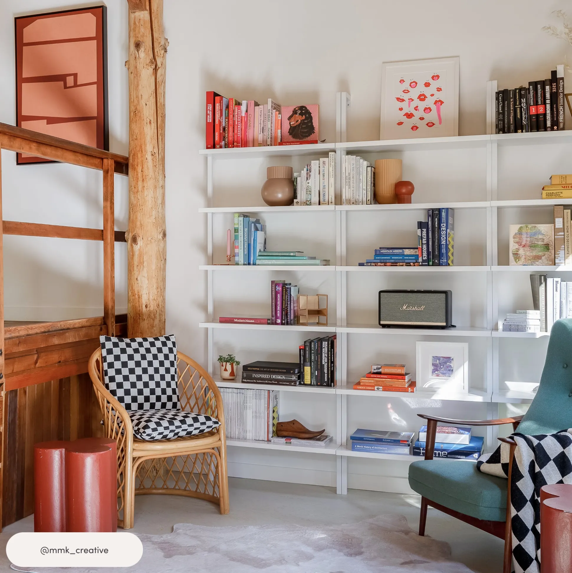6-Shelf Ladder Bookshelf White (Set of 3)