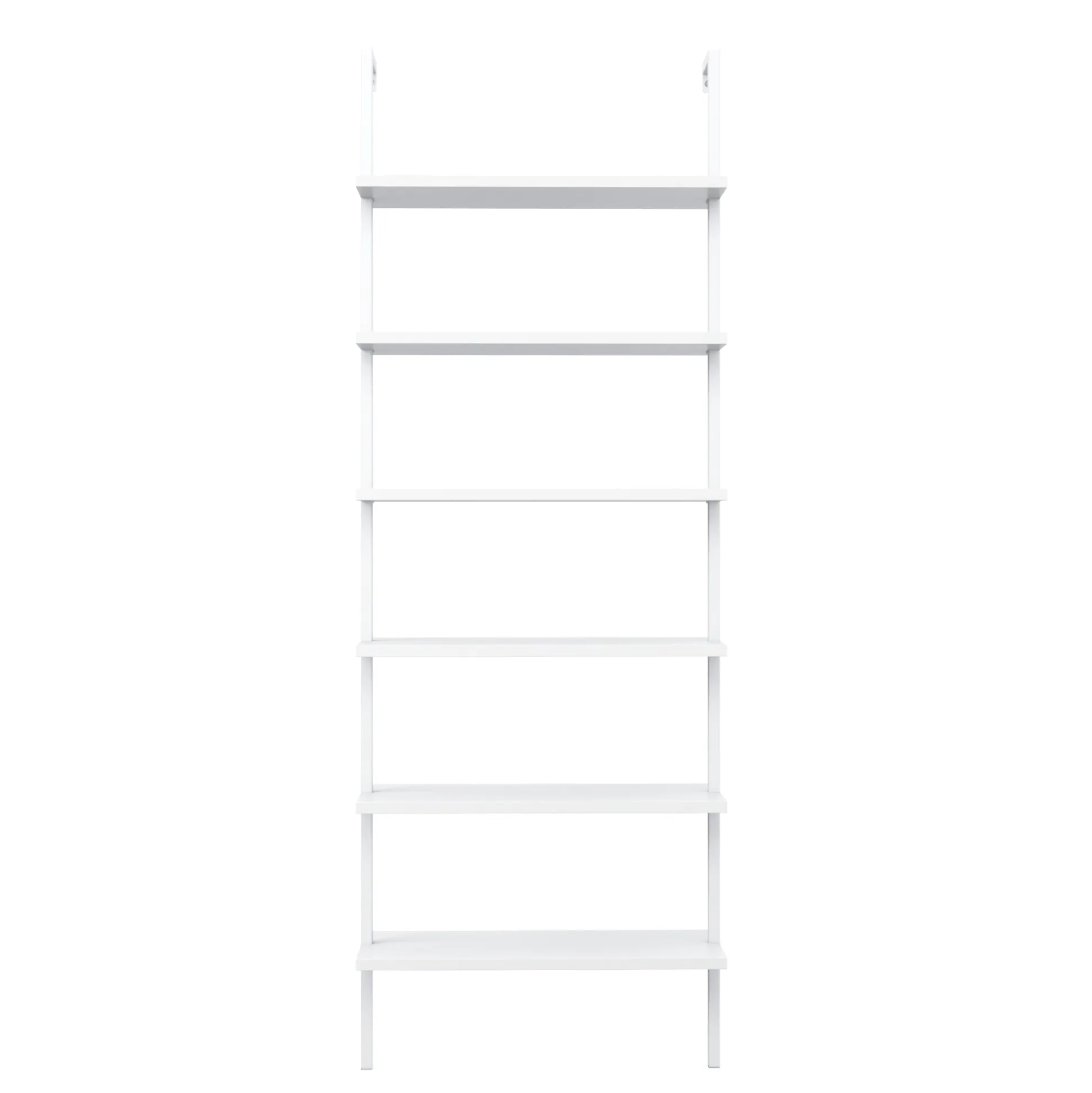 6-Shelf Ladder Bookshelf White