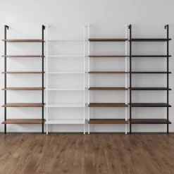 6-Shelf Ladder Bookshelf White