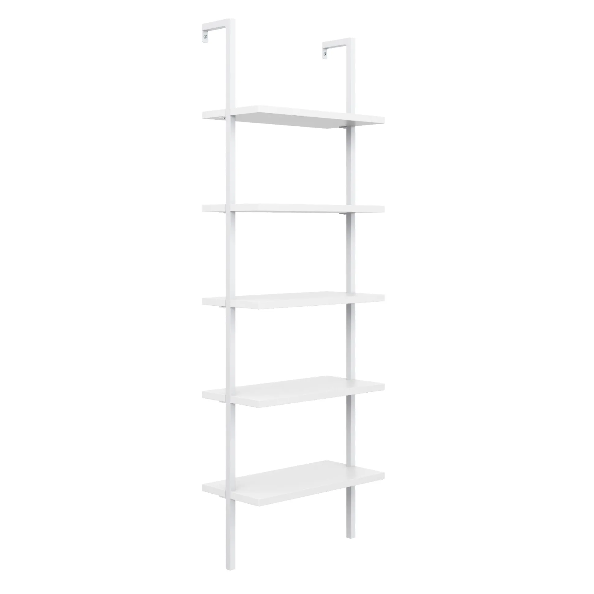 5-Shelf Ladder Bookshelf White
