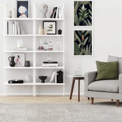 5-Shelf Ladder Bookshelf White