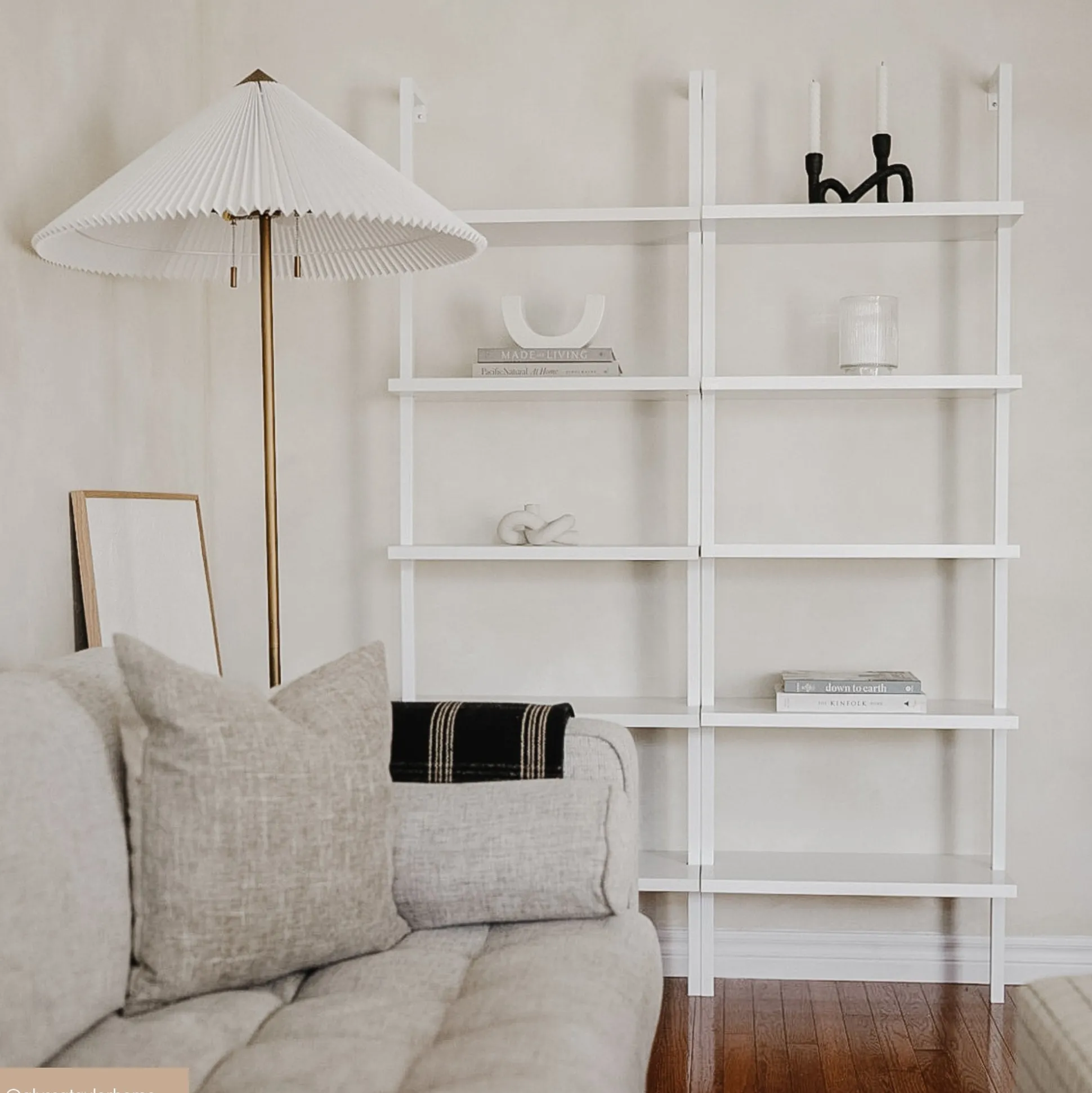 5-Shelf Ladder Bookshelf White