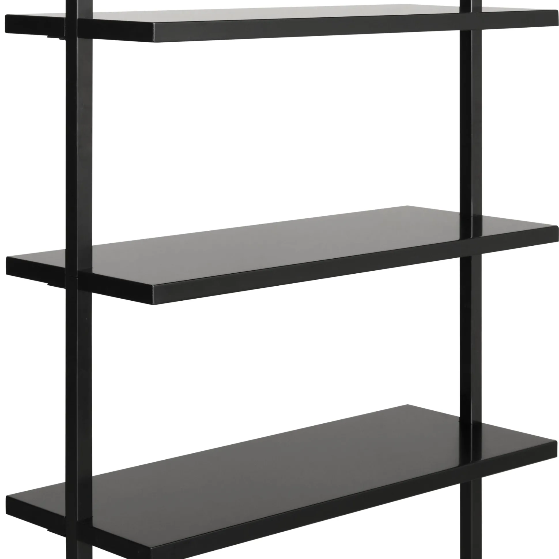 6-Shelf Wall Mount Bookshelf Black (Set of 4)