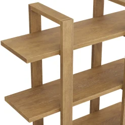 Solid Wood Modular Floating Wall Shelf Light Brown (Set of 6)