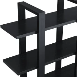 Solid Wood Modular Floating Wall Shelf Black Oak (Set of 4)