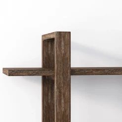 Solid Wood Wall Shelves Dark Brown (Set of 2)