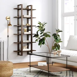 Solid Wood Wall Shelves Dark Brown (Set of 2)
