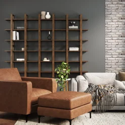Solid Wood Wall Shelves Dark Brown (Set of 6)