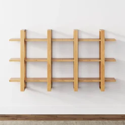 Solid Wood Wall Shelves Warm Pine (Set of 2)