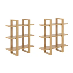 Solid Wood Wall Shelves Warm Pine (Set of 2)