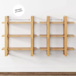 Solid Wood Wall Shelves Warm Pine (Set of 2)