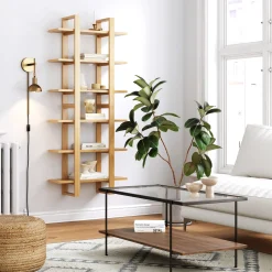 Solid Wood Wall Shelves Warm Pine (Set of 2)