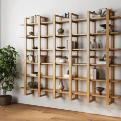 Solid Wood Wall Shelves Warm Pine (Set of 6)