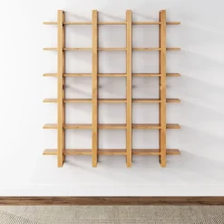 Solid Wood Wall Shelves Warm Pine (Set of 4)