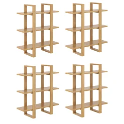 Solid Wood Wall Shelves Warm Pine (Set of 4)