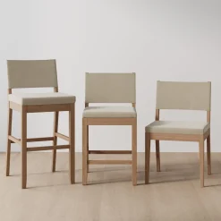 Upholstered Dining Chair Light Brown (Set of 6)