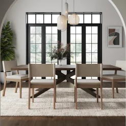 Upholstered Dining Chair Light Brown (Set of 4)