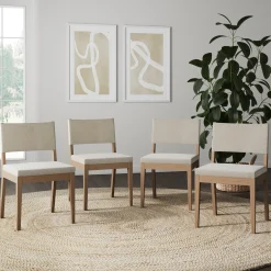 Upholstered Dining Chair Light Brown (Set of 4)