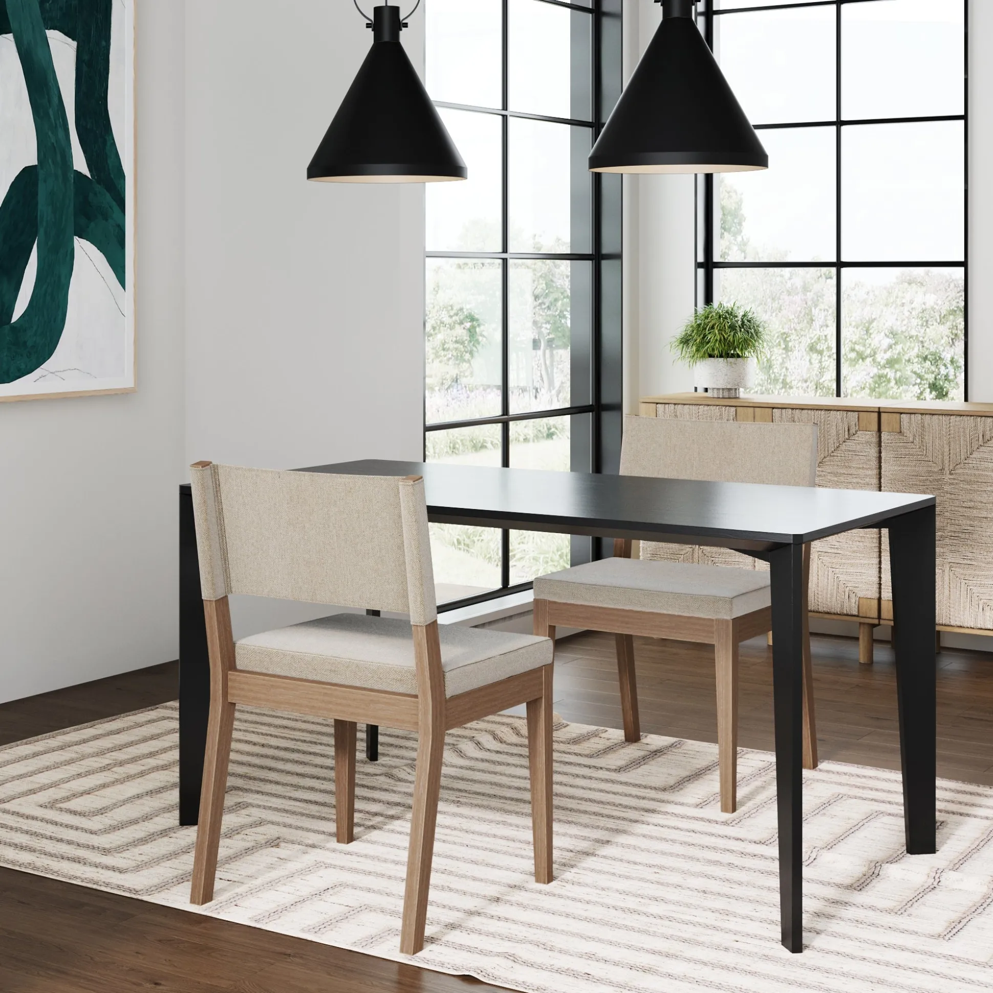 Upholstered Dining Chair Light Brown (Set of 2)