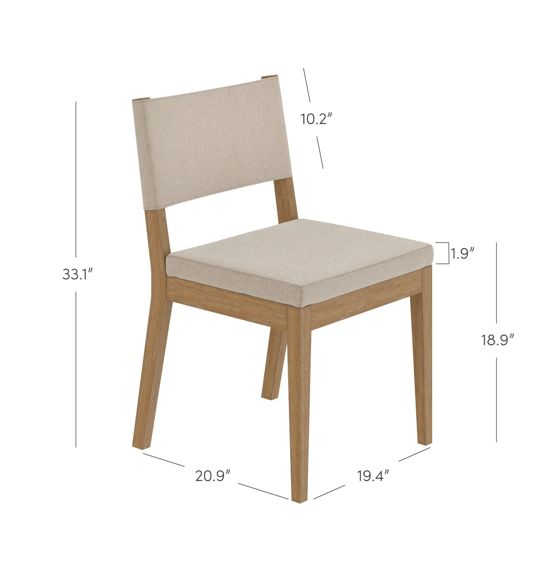 Upholstered Dining Chair Light Brown (Set of 2)