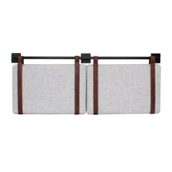 Upholstered King Wall Mount Headboard Gray