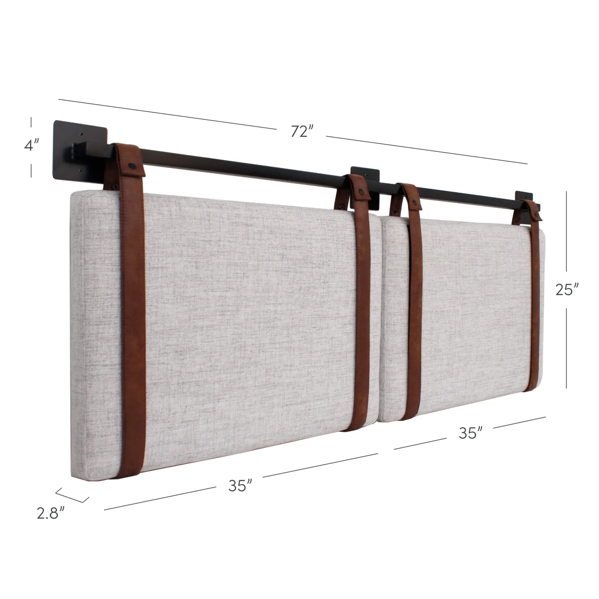 Upholstered King Wall Mount Headboard Gray