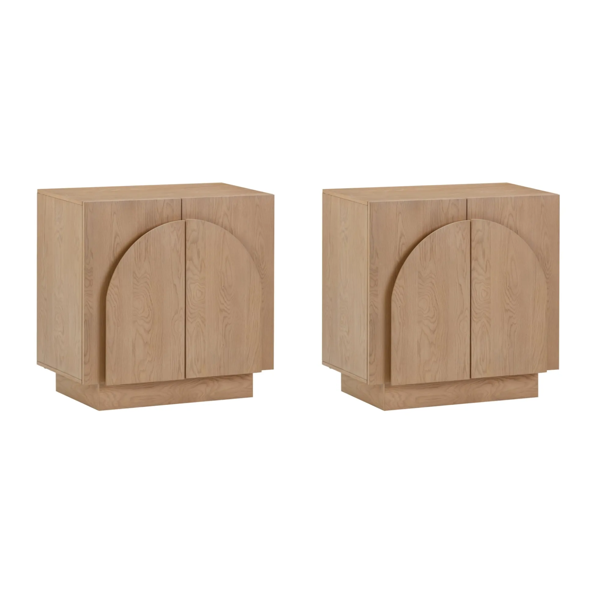 Wood Arched TV Console Stand for TVs up to 65" Oak