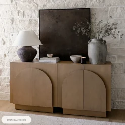 Wood Arched TV Console Stand for TVs up to 65