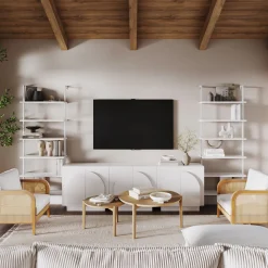 Wood Arched TV Console Stand for TVs up to 75