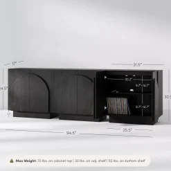 Wood Arched TV Console Stand for TVs up to 75