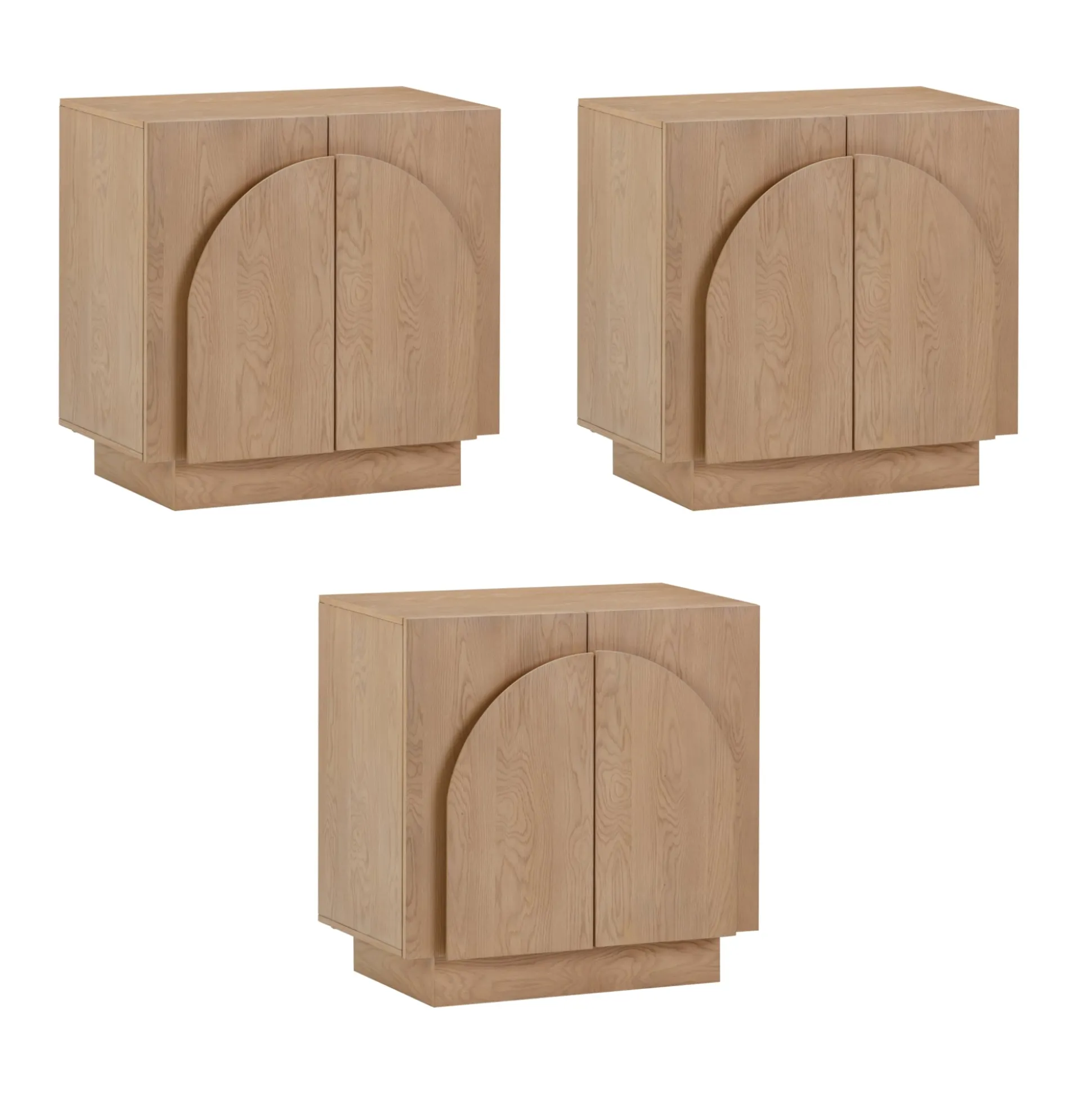 Wood Arched TV Console Stand for TVs up to 75" Oak