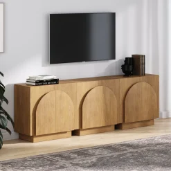 Wood Arched TV Console Stand for TVs up to 75