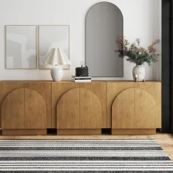 Wood Arched TV Console Stand for TVs up to 75