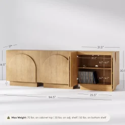 Wood Arched TV Console Stand for TVs up to 75