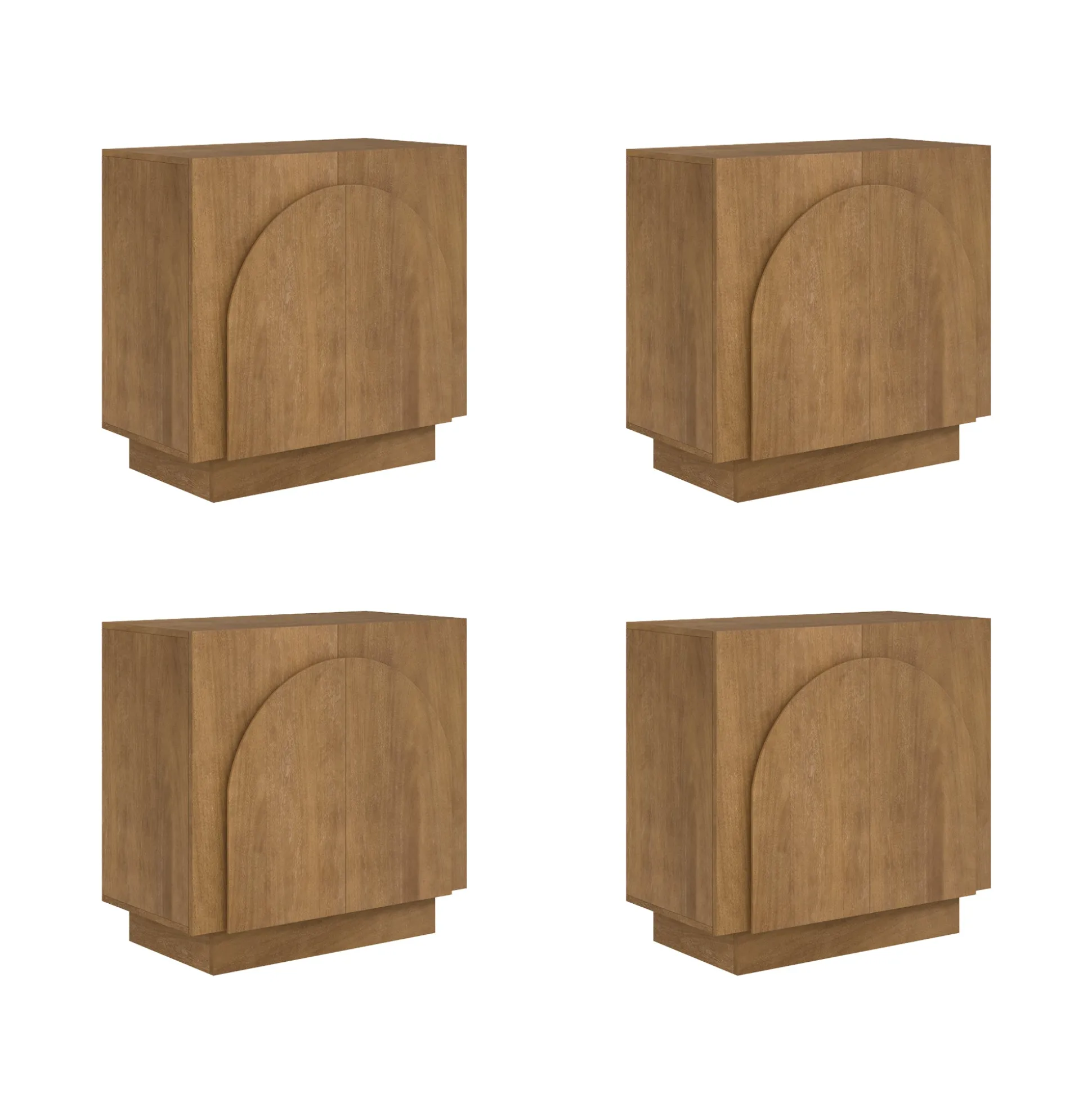Wood Arched TV Console Stand for TVs up to 100" Brown