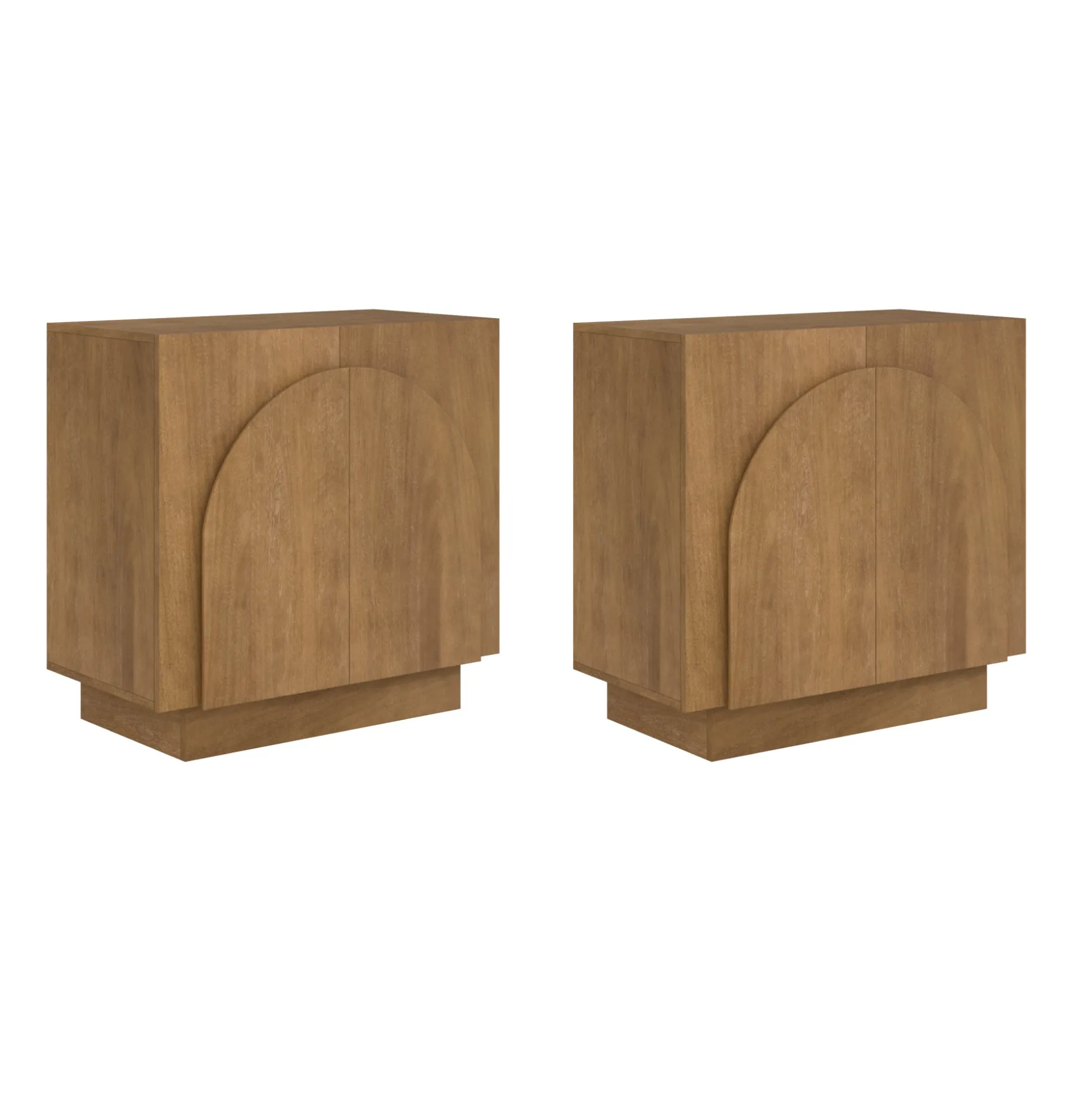 Wood Arched TV Console Stand for TVs up to 65" Light Brown