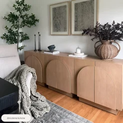 Wood Arched TV Console Stand for TVs up to 100