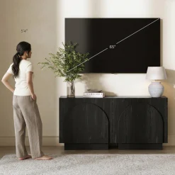 Wood Arched TV Console Stand for TVs up to 65