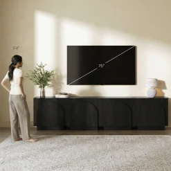 Wood Arched TV Console Stand for TVs up to 100