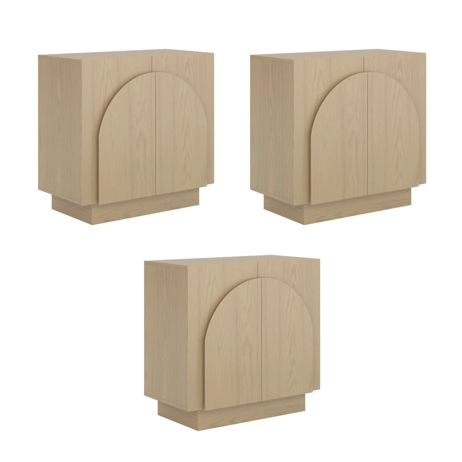 Wood Arched TV Console Stand for TVs up to 75" Gray Oak