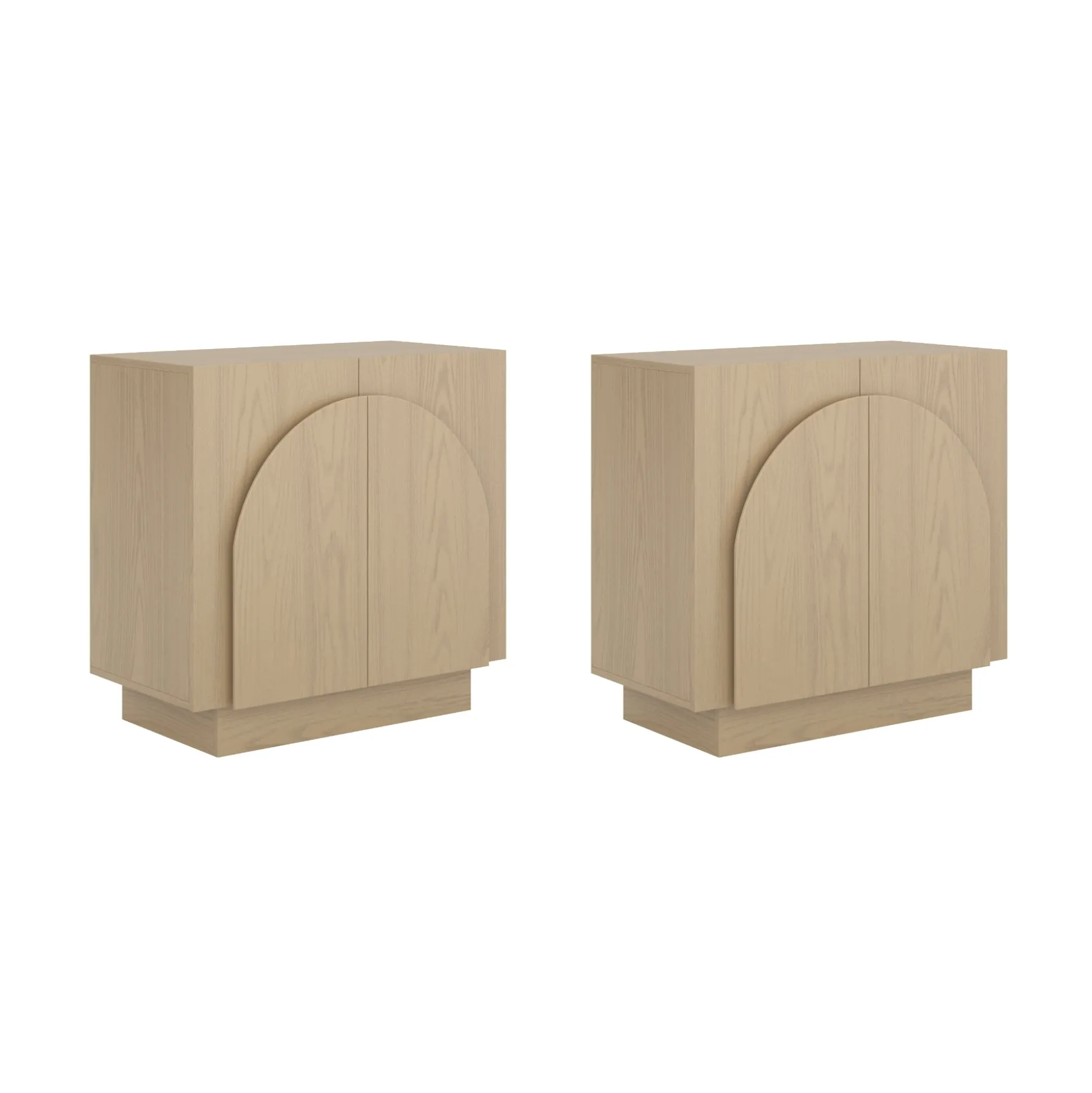 Wood Arched TV Console Stand for TVs up to 65" Gray Oak