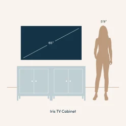 Wood Arched TV Console Stand for TVs up to 65" White