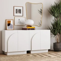 Wood Arched TV Console Stand for TVs up to 65